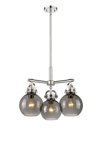 Downtown Urban Three Light Pendant in Polished Nickel (405|4103CRPNG4107SM)