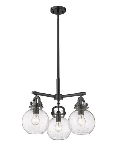 Downtown Urban Three Light Pendant in Matte Black (405|4103CRBKG4107SDY)