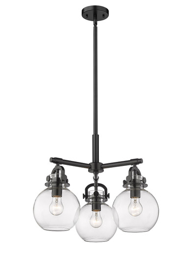 Downtown Urban Three Light Pendant in Matte Black (405|4103CRBKG4107CL)