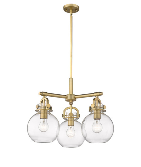 Downtown Urban Three Light Pendant in Brushed Brass (405|4103CRBBG4107CL)