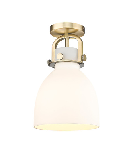 Downtown Urban One Light Semi-Flush Mount in Brushed Brass (405|4101FBBG4128WH)