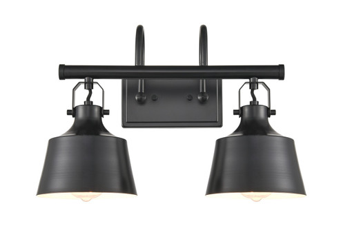 Auralume Two Light Bath Vanity in Matte Black (405|3702WBKM)