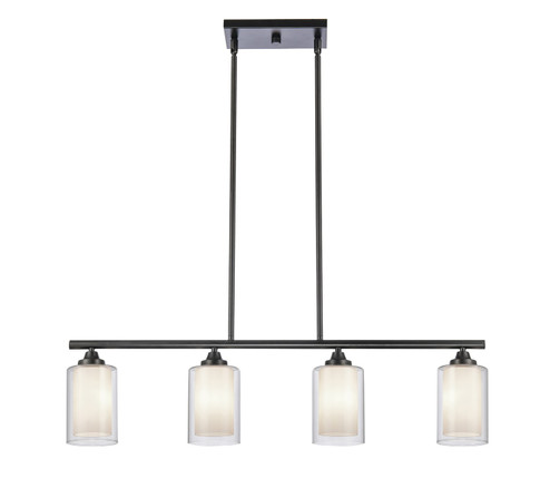 Auralume Four Light Island Pendant in Matte Black (405|3424IBKCLW)