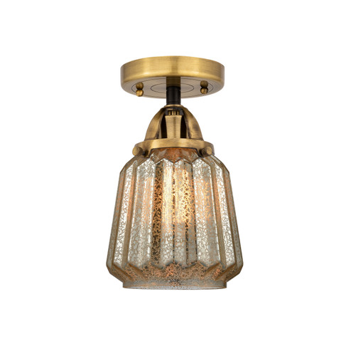 Nouveau 2 One Light Semi-Flush Mount in Black Antique Brass (405|2881CBABG146)