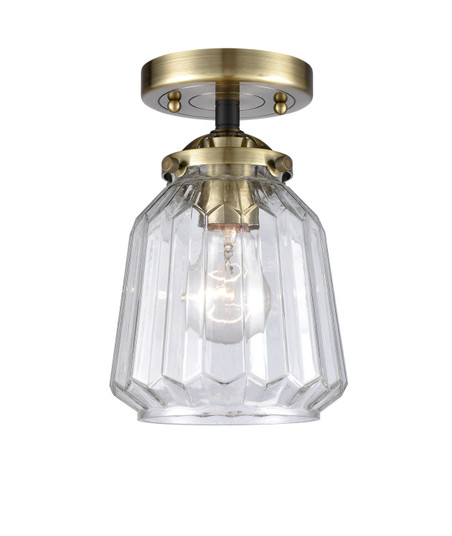 Nouveau One Light Semi-Flush Mount in Black Antique Brass (405|2841CBABG142)