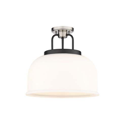 Downtown Urban Three Light Semi-Flush Mount in Black Satin Nickel (405|2393CBSNG23915WH)