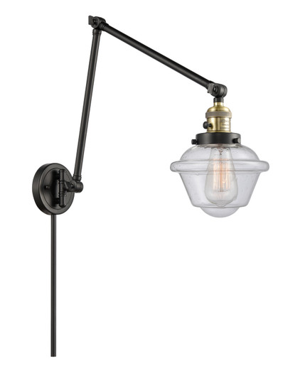 Franklin Restoration One Light Swing Arm Lamp in Black Antique Brass (405|238BABG534)