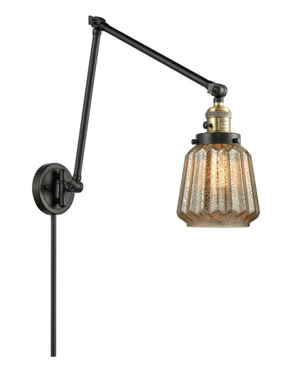 Franklin Restoration One Light Swing Arm Lamp in Black Antique Brass (405|238BABG146)