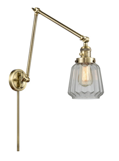 Franklin Restoration One Light Swing Arm Lamp in Antique Brass (405|238ABG142)