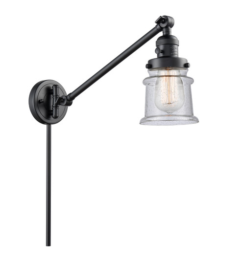 Franklin Restoration One Light Swing Arm Lamp in Matte Black (405|237BKG184S)