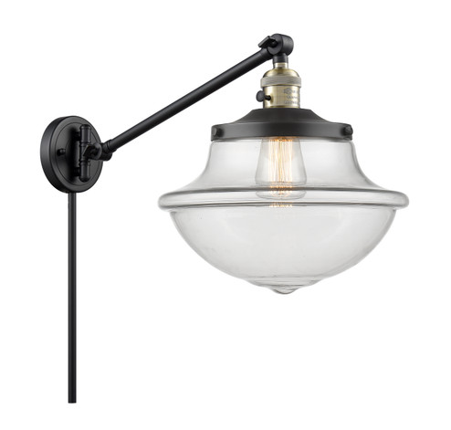 Franklin Restoration One Light Swing Arm Lamp in Black Antique Brass (405|237BABG542)