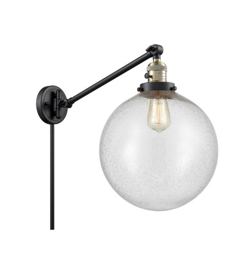 Franklin Restoration One Light Swing Arm Lamp in Black Antique Brass (405|237BABG20412)