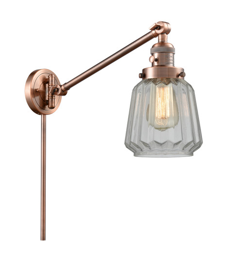 Franklin Restoration One Light Swing Arm Lamp in Antique Copper (405|237ACG142)