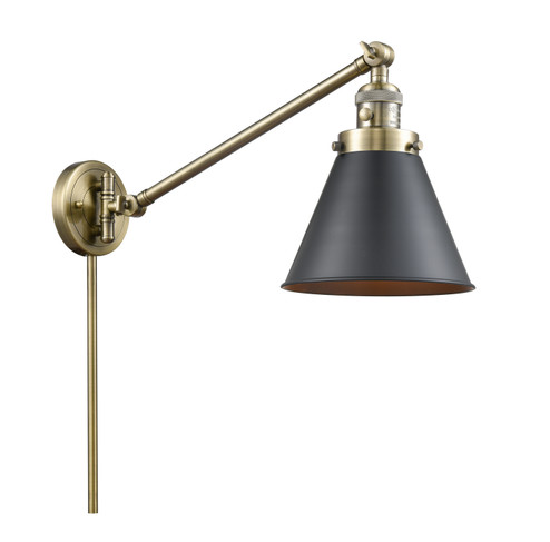 Franklin Restoration One Light Swing Arm Lamp in Antique Brass (405|237ABM13BK)