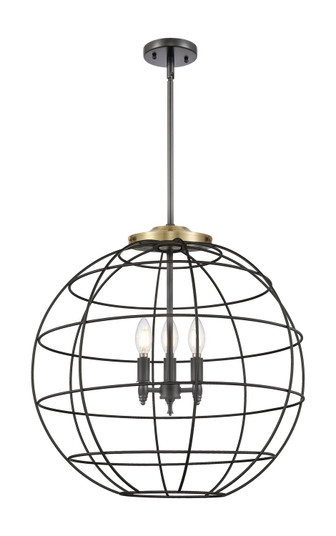 Essex Three Light Pendant in Black Antique Brass (405|2213SBABCE22BK)