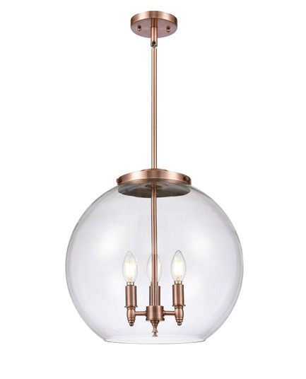 Ballston Three Light Pendant in Antique Copper (405|2213SACG12216)