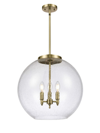 Ballston Three Light Pendant in Antique Brass (405|2213SABG12418)