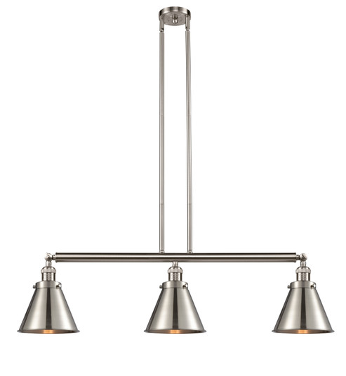 Franklin Restoration Three Light Island Pendant in Brushed Satin Nickel (405|213SNM13SN) Franklin Restoration Three Light Island Pendant in Brushed Satin Nickel (405|213SNM13SN)