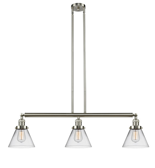 Franklin Restoration Three Light Island Pendant in Brushed Satin Nickel (405|213SNG42)