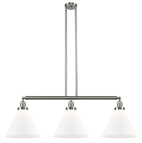 Franklin Restoration Three Light Island Pendant in Brushed Satin Nickel (405|213SNG41L)