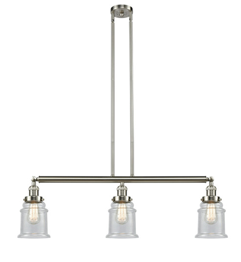 Franklin Restoration Three Light Island Pendant in Brushed Satin Nickel (405|213SNG184)