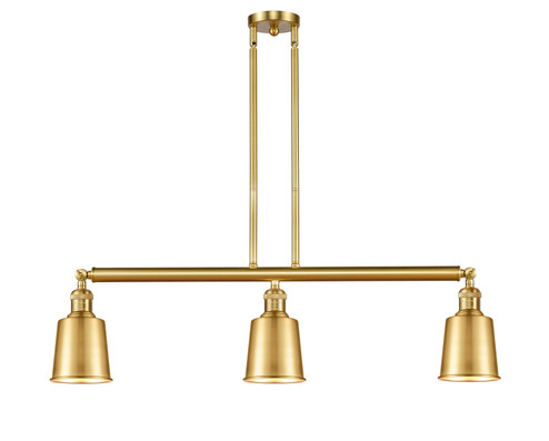 Franklin Restoration Three Light Island Pendant in Satin Gold (405|213SGM9SG)