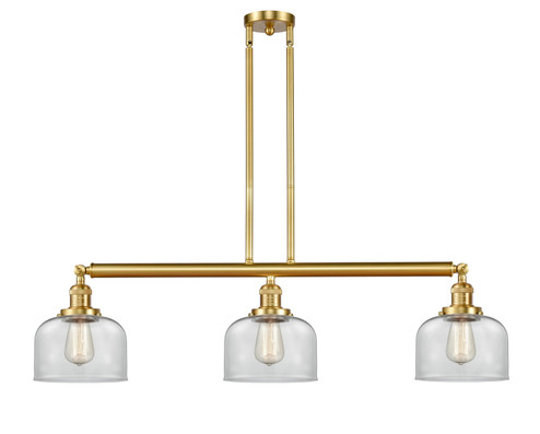 Franklin Restoration Three Light Island Pendant in Satin Gold (405|213SGG72)