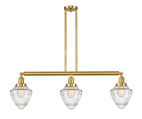 Franklin Restoration Three Light Island Pendant in Satin Gold (405|213SGG6647)