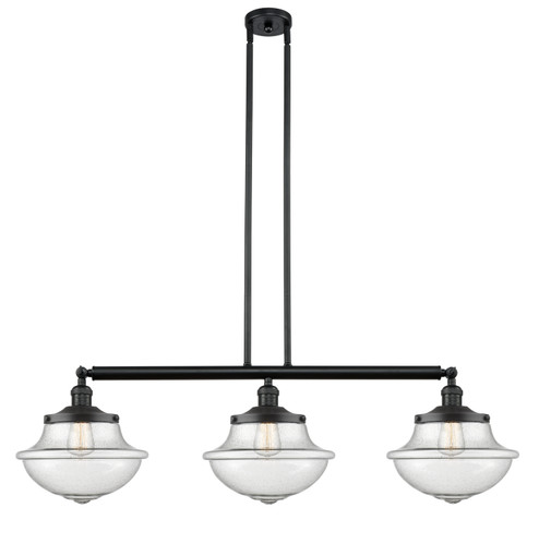 Franklin Restoration Three Light Island Pendant in Matte Black (405|213BKG544)