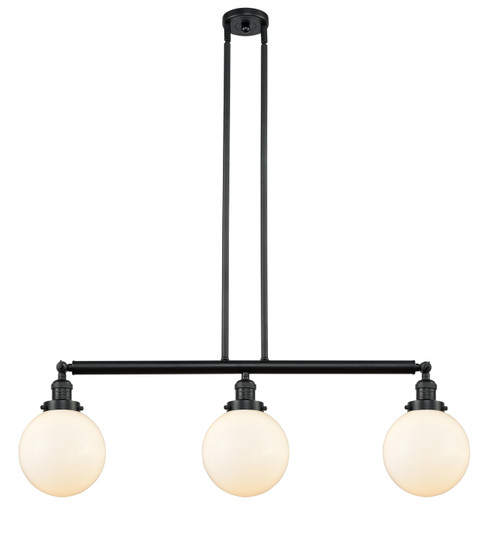 Franklin Restoration Three Light Island Pendant in Matte Black (405|213BKG2018)