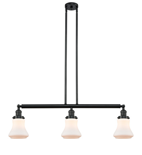 Franklin Restoration Three Light Island Pendant in Matte Black (405|213BKG191)