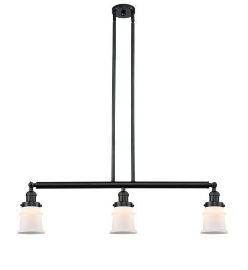 Franklin Restoration Three Light Island Pendant in Matte Black (405|213BKG181S)
