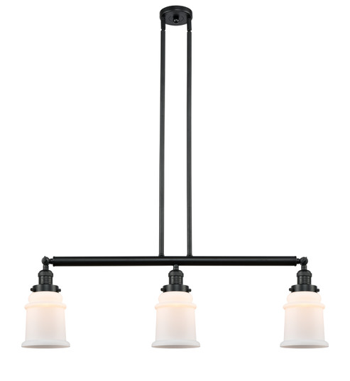 Franklin Restoration Three Light Island Pendant in Matte Black (405|213BKG181)