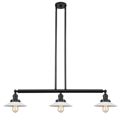 Franklin Restoration Three Light Island Pendant in Matte Black (405|213BKG1)
