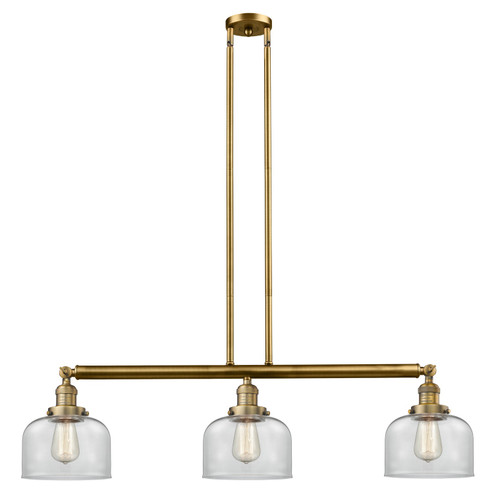 Franklin Restoration Three Light Island Pendant in Brushed Brass (405|213BBG72)