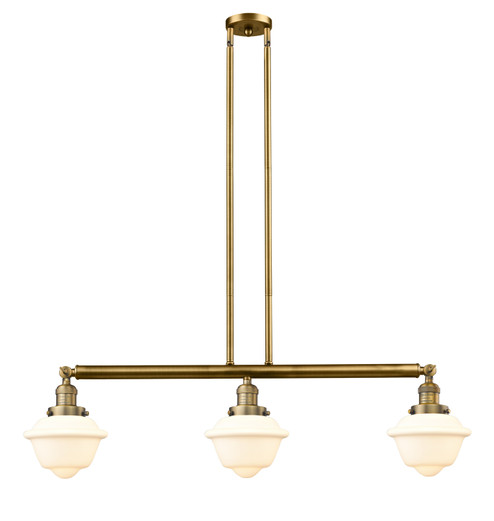 Franklin Restoration Three Light Island Pendant in Brushed Brass (405|213BBG531)