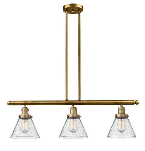Franklin Restoration Three Light Island Pendant in Brushed Brass (405|213BBG44)
