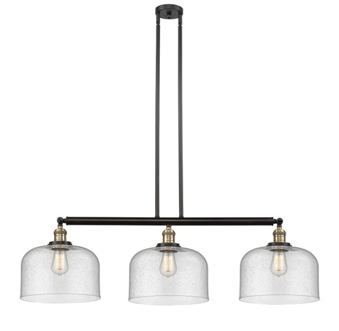 Franklin Restoration Three Light Island Pendant in Black Antique Brass (405|213BABG74L)