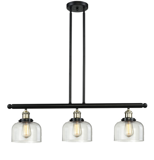 Franklin Restoration Three Light Island Pendant in Black Antique Brass (405|213BABG72)