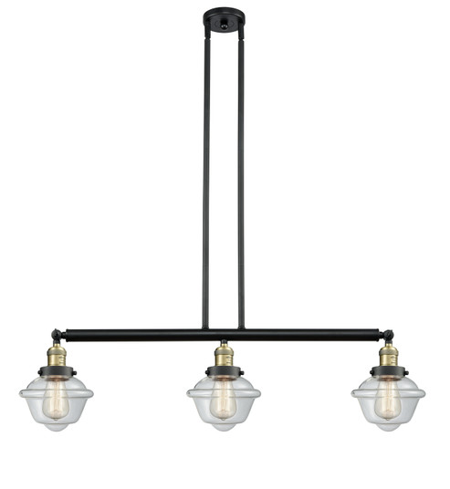 Franklin Restoration Three Light Island Pendant in Black Antique Brass (405|213BABG532)