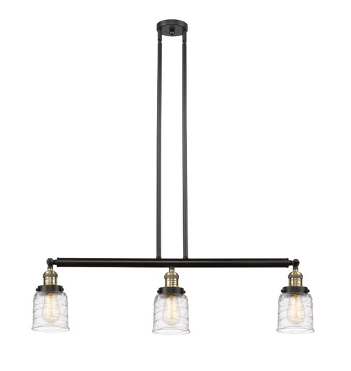 Franklin Restoration Three Light Island Pendant in Black Antique Brass (405|213BABG513)