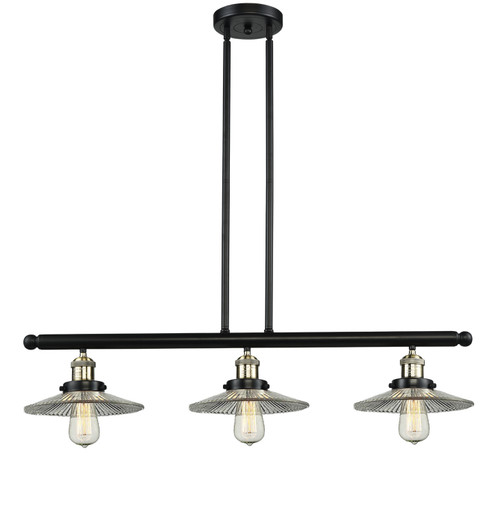 Franklin Restoration Three Light Island Pendant in Black Antique Brass (405|213BABG2)