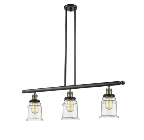 Franklin Restoration Three Light Island Pendant in Black Antique Brass (405|213BABG182)