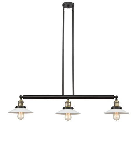 Franklin Restoration Three Light Island Pendant in Black Antique Brass (405|213BABG1)