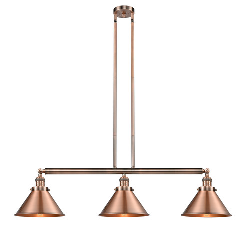 Franklin Restoration Three Light Island Pendant in Antique Copper (405|213ACM10AC)