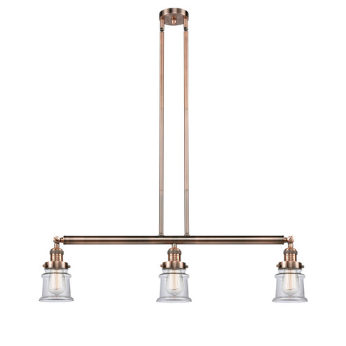Franklin Restoration Three Light Island Pendant in Antique Copper (405|213ACG182S)