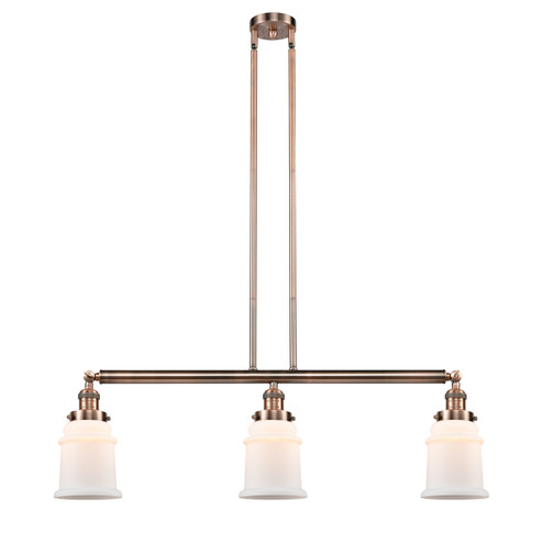 Franklin Restoration Three Light Island Pendant in Antique Copper (405|213ACG181)
