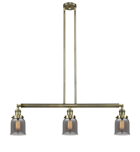 Franklin Restoration Three Light Island Pendant in Antique Brass (405|213ABG53)