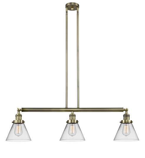 Franklin Restoration Three Light Island Pendant in Antique Brass (405|213ABG42)