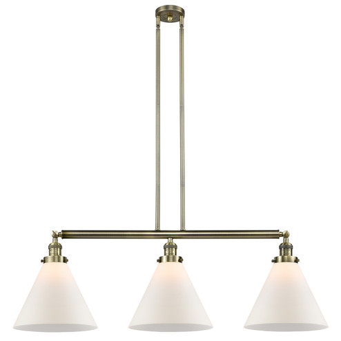 Franklin Restoration Three Light Island Pendant in Antique Brass (405|213ABG41L)